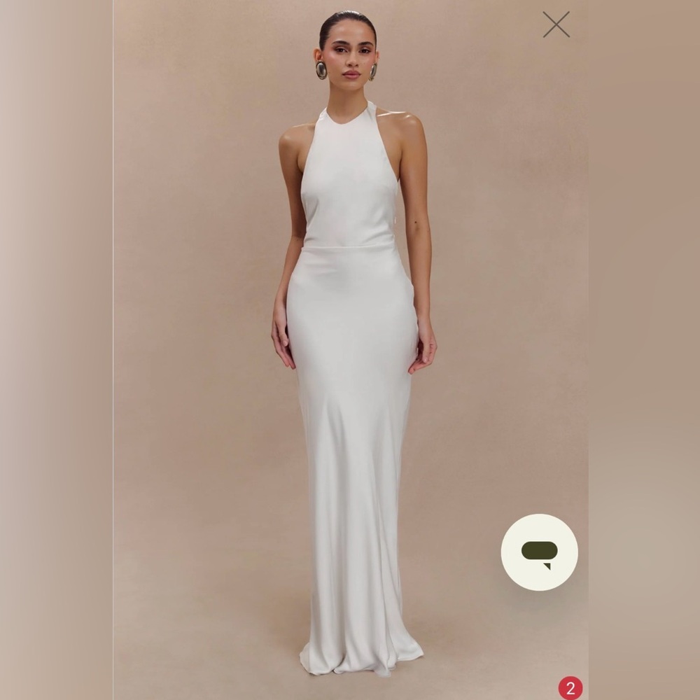Meshki White Halter Maxi Dress